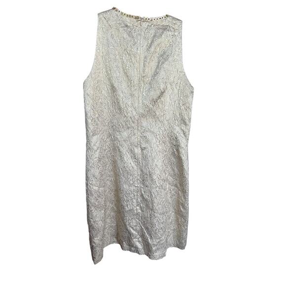 Maggy London Women's Metallic Gold Jacquard Weave Shift Dress Size 6 - Picture 5 of 6